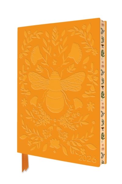 Jade Mosinski: Bee 2026 Artisan Art Vegan Leather Diary Planner - Page to View with Notes by Flame Tree Studio