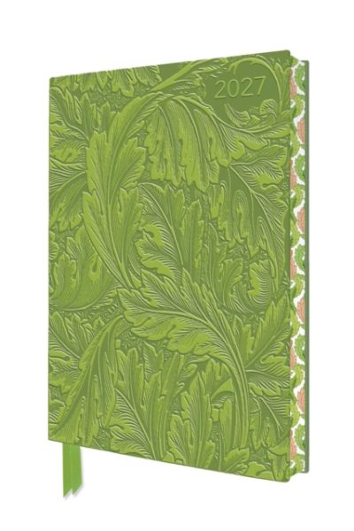 William Morris: Acanthus 2027 Artisan Art Vegan Leather Diary Planner - Page to View with Notes by Flame Tree Studio
