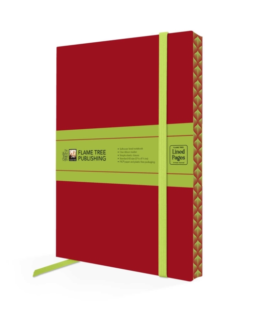 Ruby Red & Sage Green Artisan Paperback Notebook by Flame Tree Studio