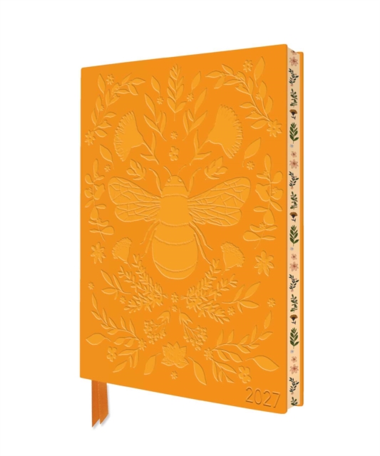 Jade Mosinski: Bee 2027 Artisan Art Vegan Leather Diary Planner - Page to View with Notes by Flame Tree Studio