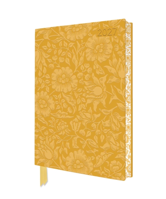 William Morris: Mallow 2027 Artisan Art Vegan Leather Diary Planner - Page to View with Notes by Flame Tree Studio